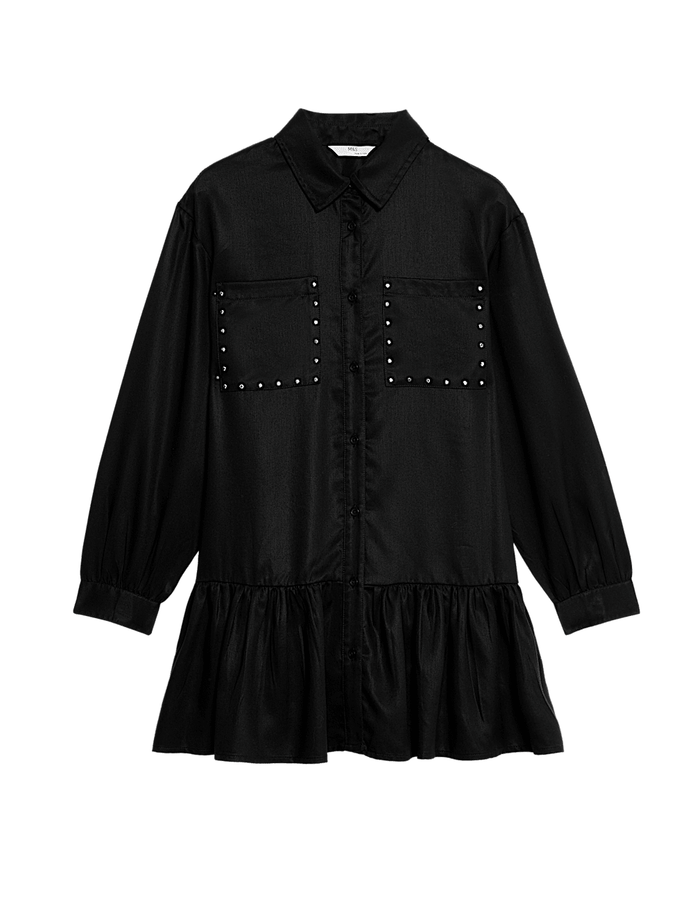 Stud Pocket Shirt Dress (6-16 Yrs)