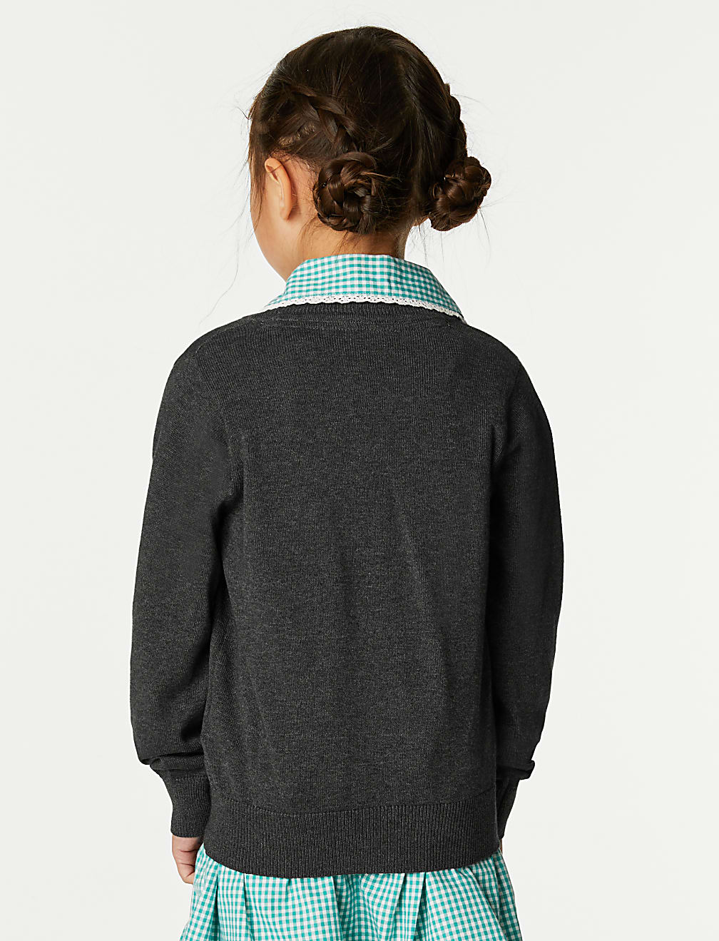 2pk Girls' Pure Cotton School Cardigan (3-18 Yrs)