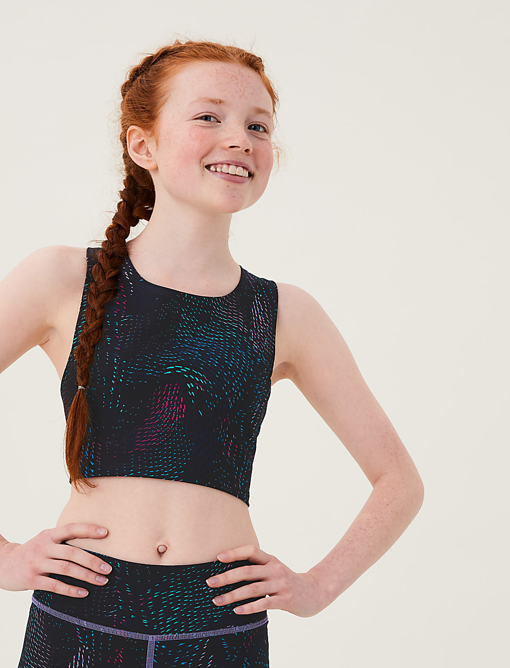 Sports Printed Crop Top (6-16 Yrs)