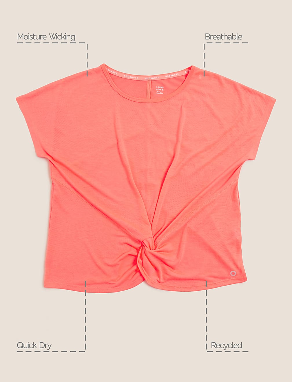 Knot Front Burnout Sports T-Shirt