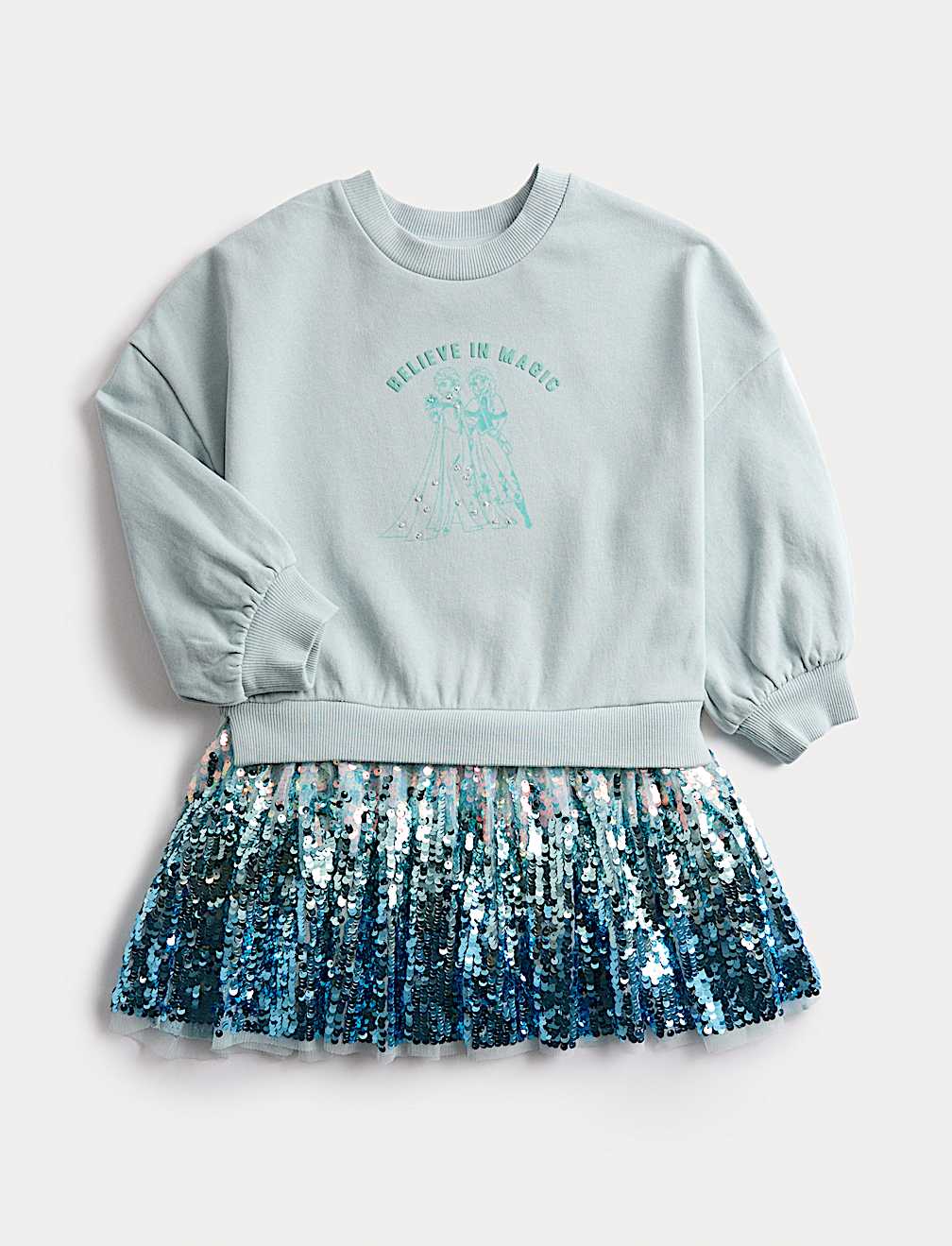 Cotton Rich Frozen&trade; Sequin Dress (2-8 Yrs)