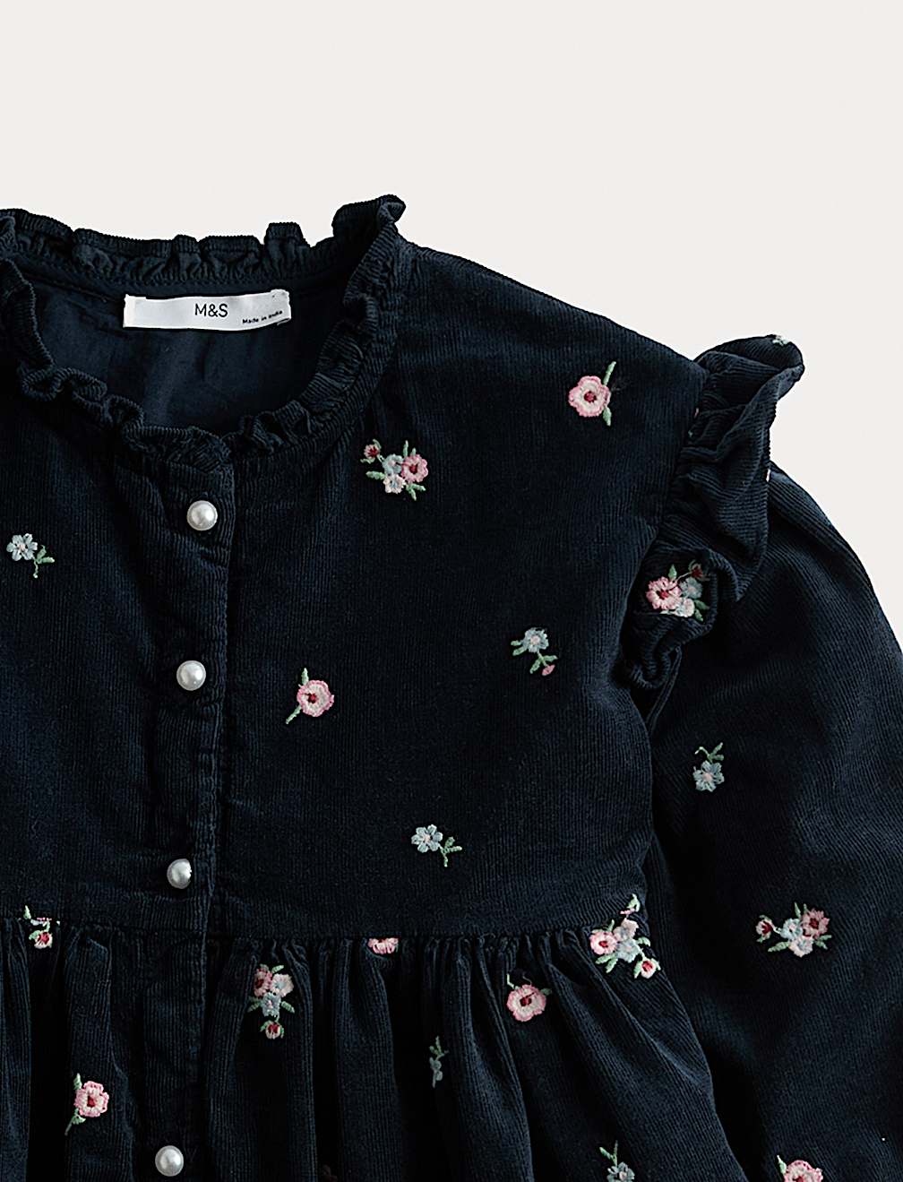 Pure Cotton Embroidered Corduroy Dress (1-8 Yrs)