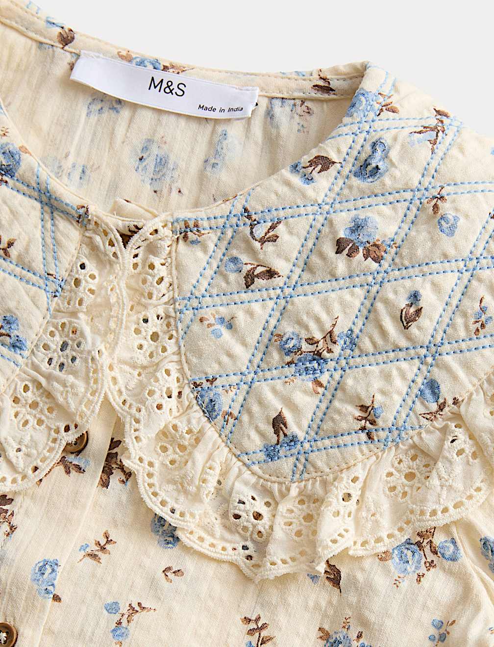 Pure Cotton Ditsy Floral Blouse (2-8 Yrs)