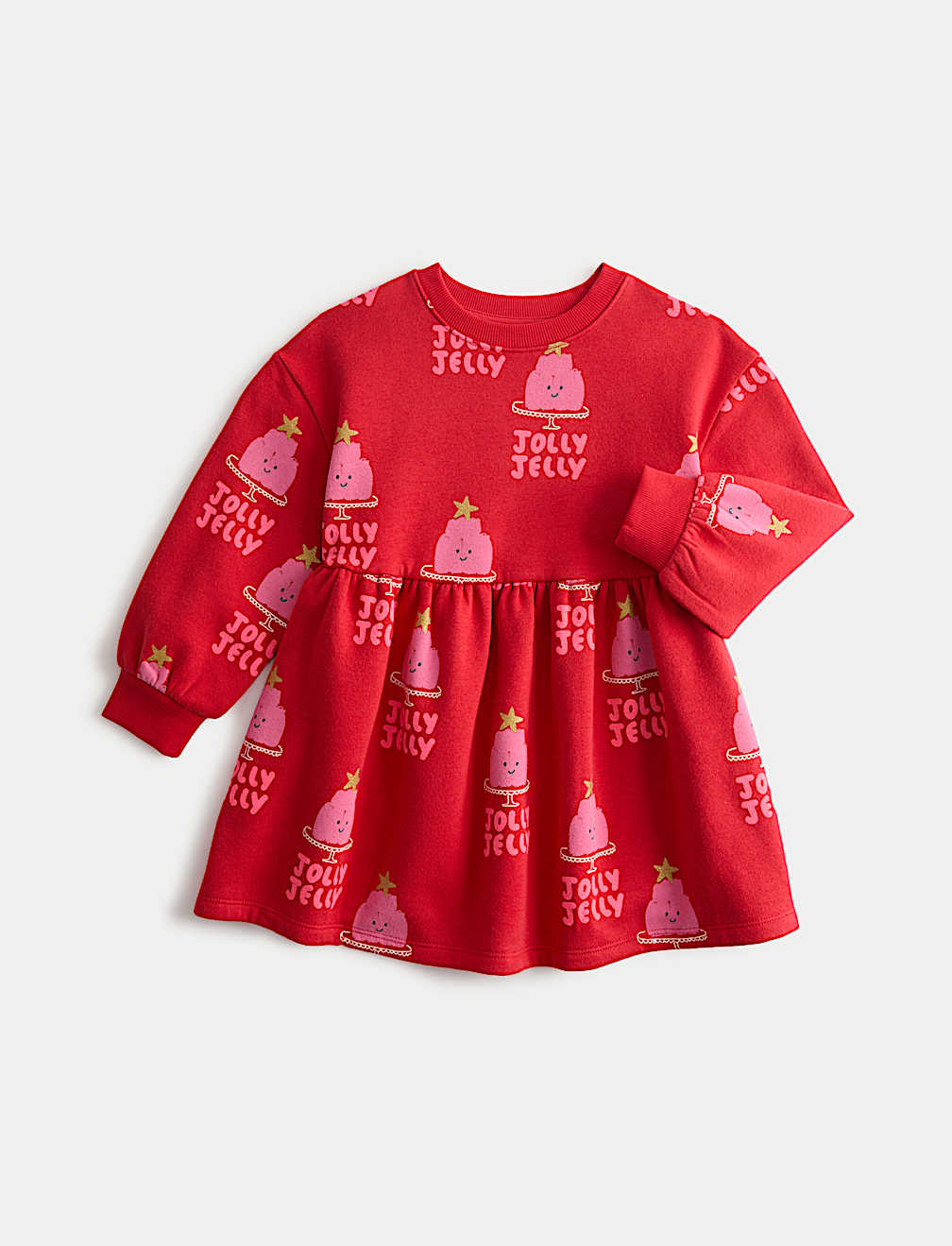 Cotton Rich Christmas Sweat Dress (2-8 Yrs)
