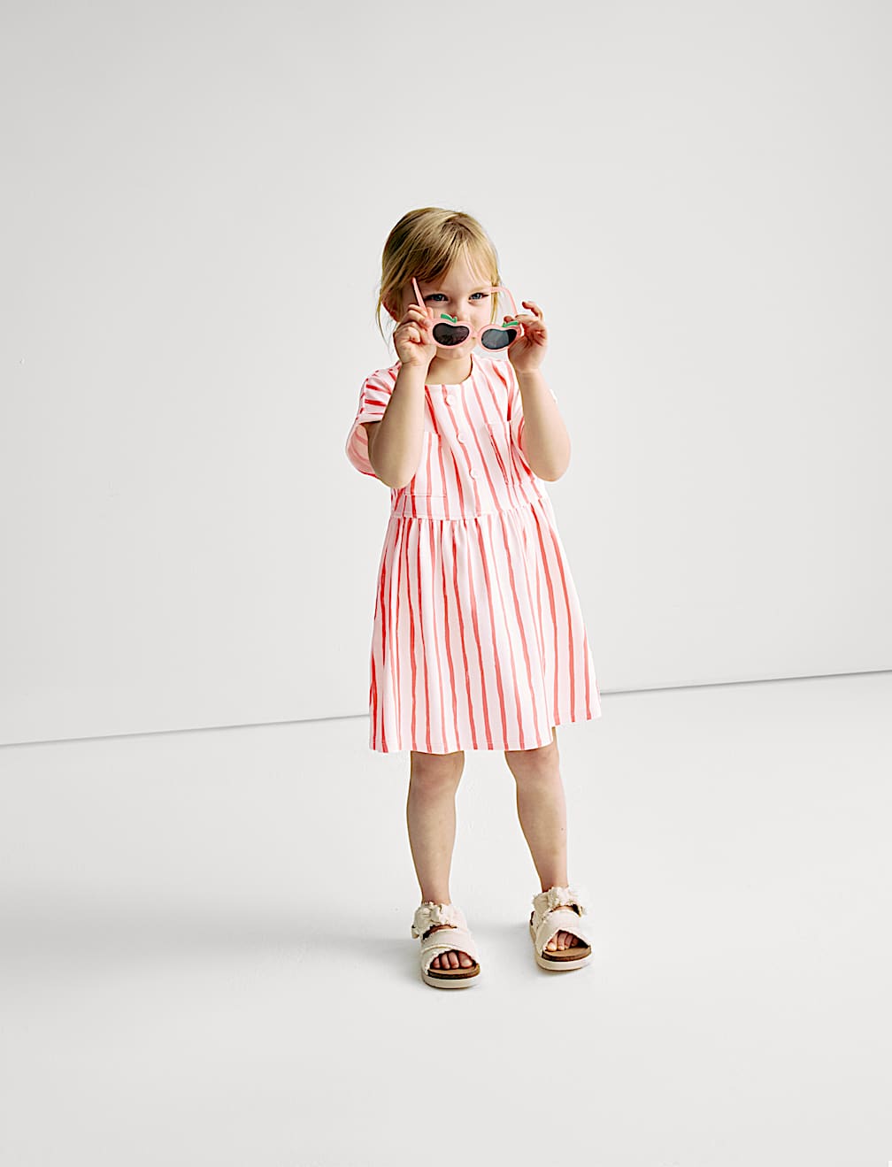 Cotton Rich Jersey Striped Dress (2-8 Yrs)