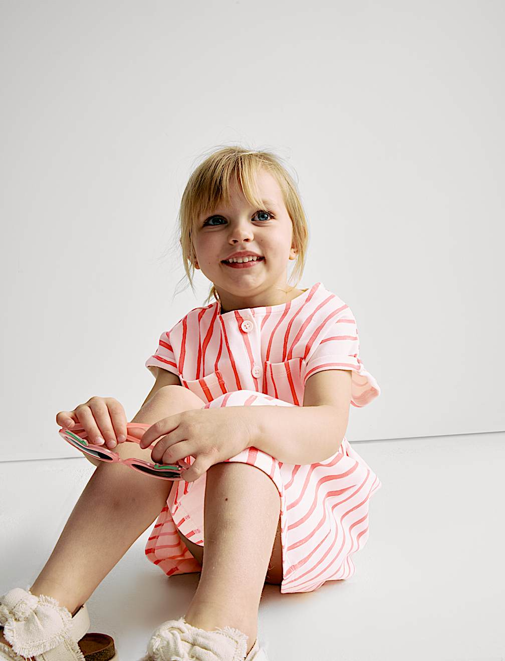 Cotton Rich Jersey Striped Dress (2-8 Yrs)