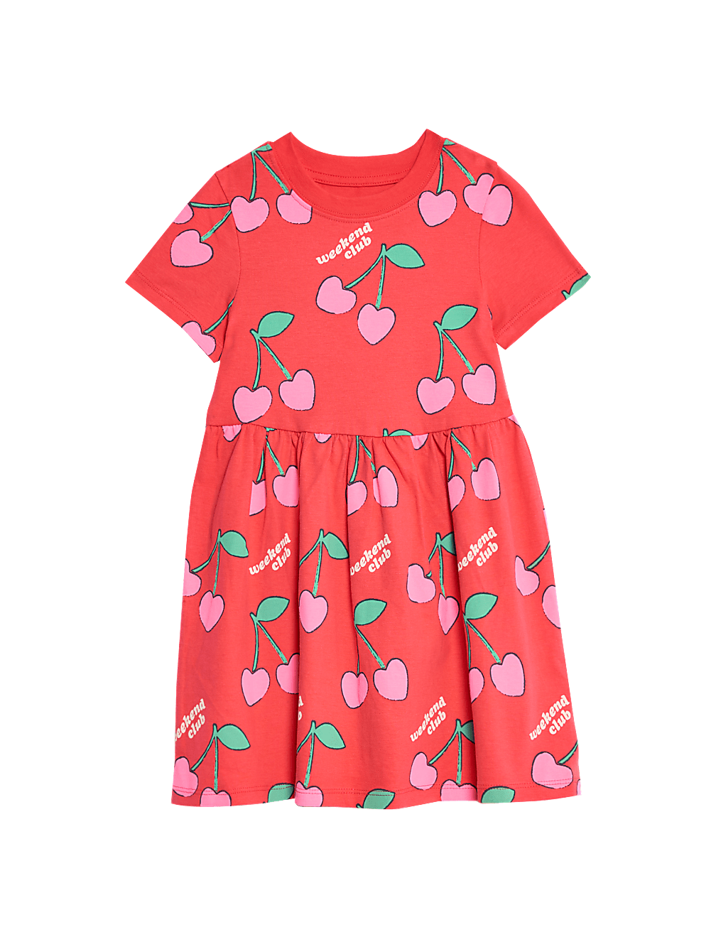 Pure Cotton Cherry Dress (1-8 Yrs)