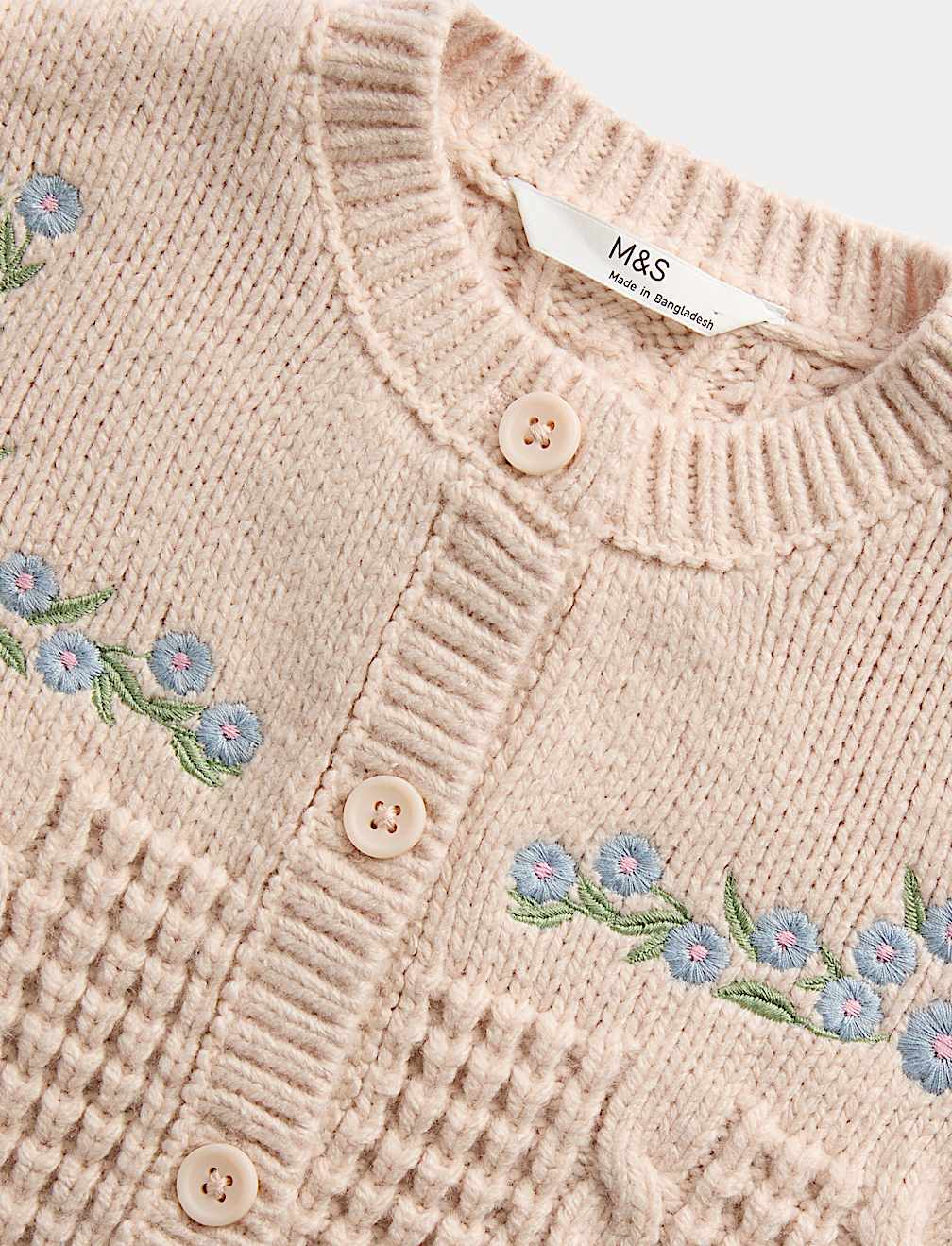 Flower Embroidered Cardigan (2-8 Yrs)