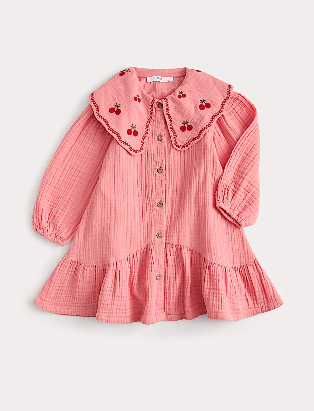 Pure Cotton Embroidered Collar Dress (1-8 Yrs)