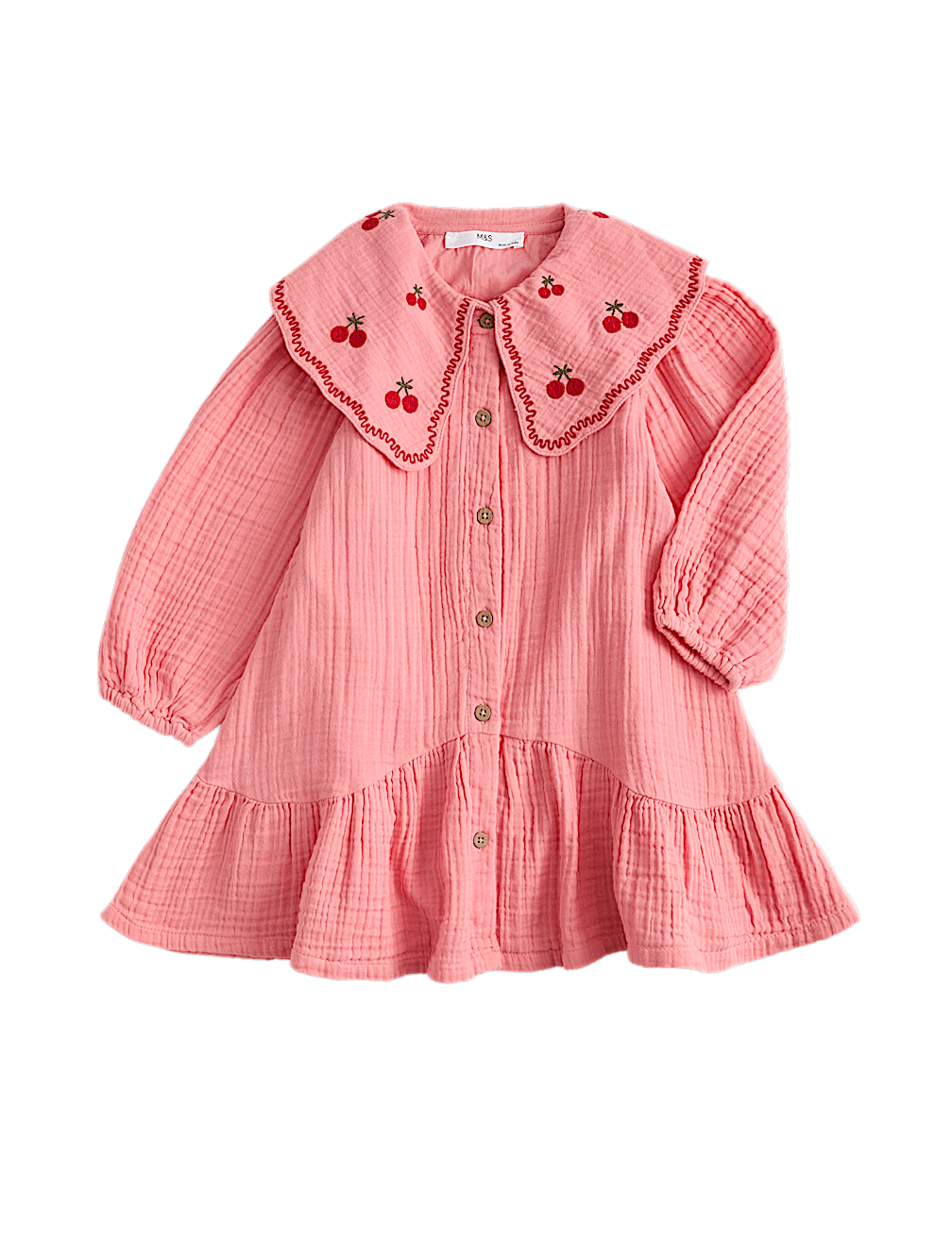 Pure Cotton Embroidered Collar Dress (1-8 Yrs)