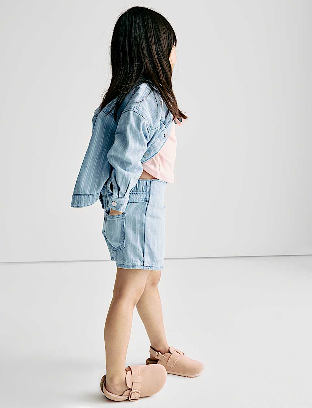 Denim Striped Elasticated Waist Skort (2-16 Yrs)