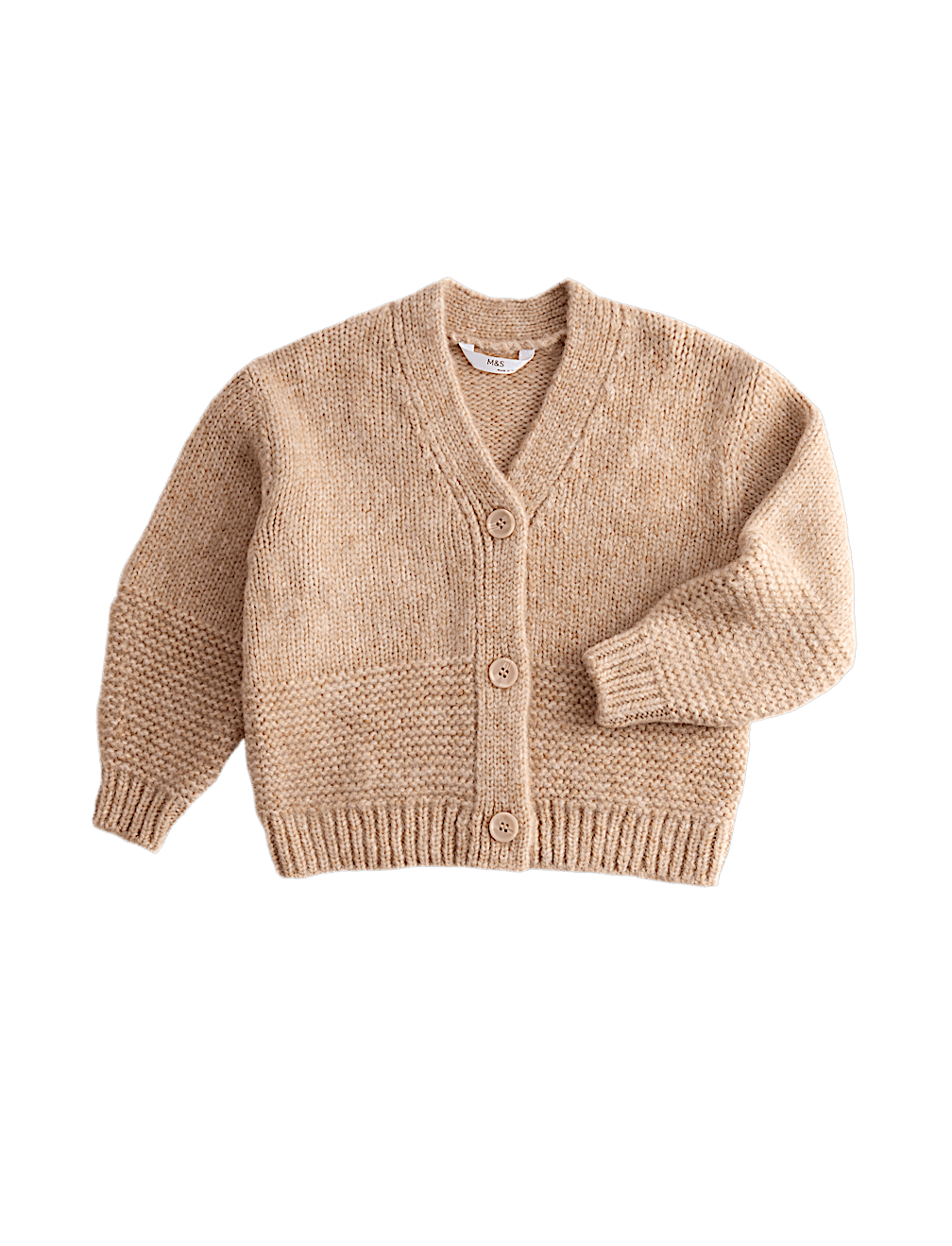 Chunky Knit V-Neck Textured Cardigan (2-10 Yrs)