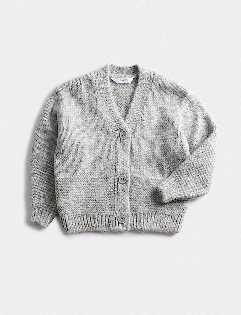 Chunky Knit V-Neck Textured Cardigan (2-10 Yrs)