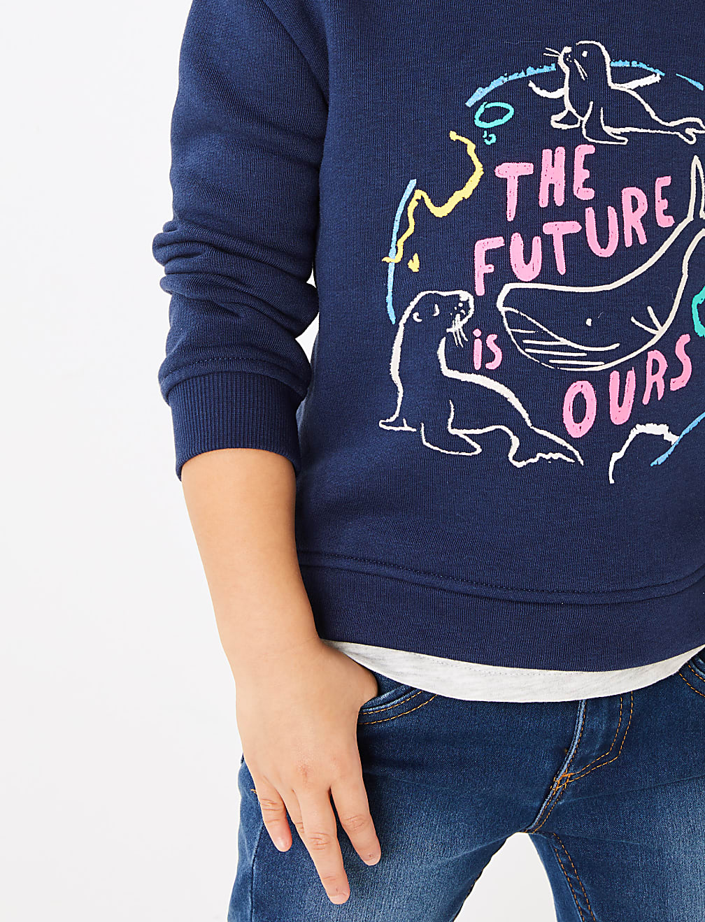 Cotton Slogan Sweatshirt (2-7 Yrs)
