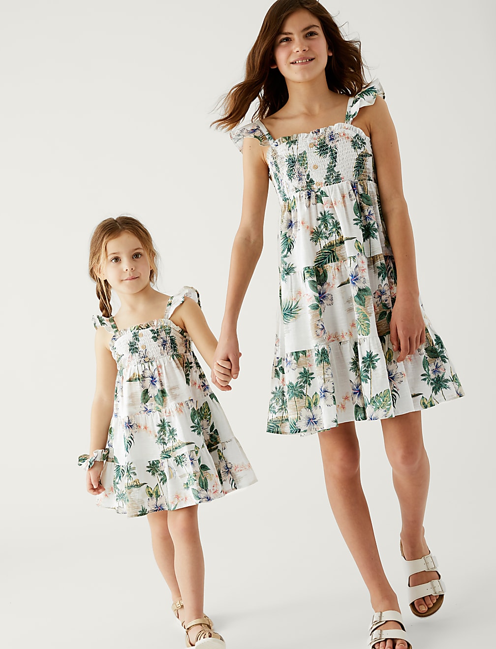 Pure Cotton Hawaiian Dress with Scrunchie (2-8 Yrs)