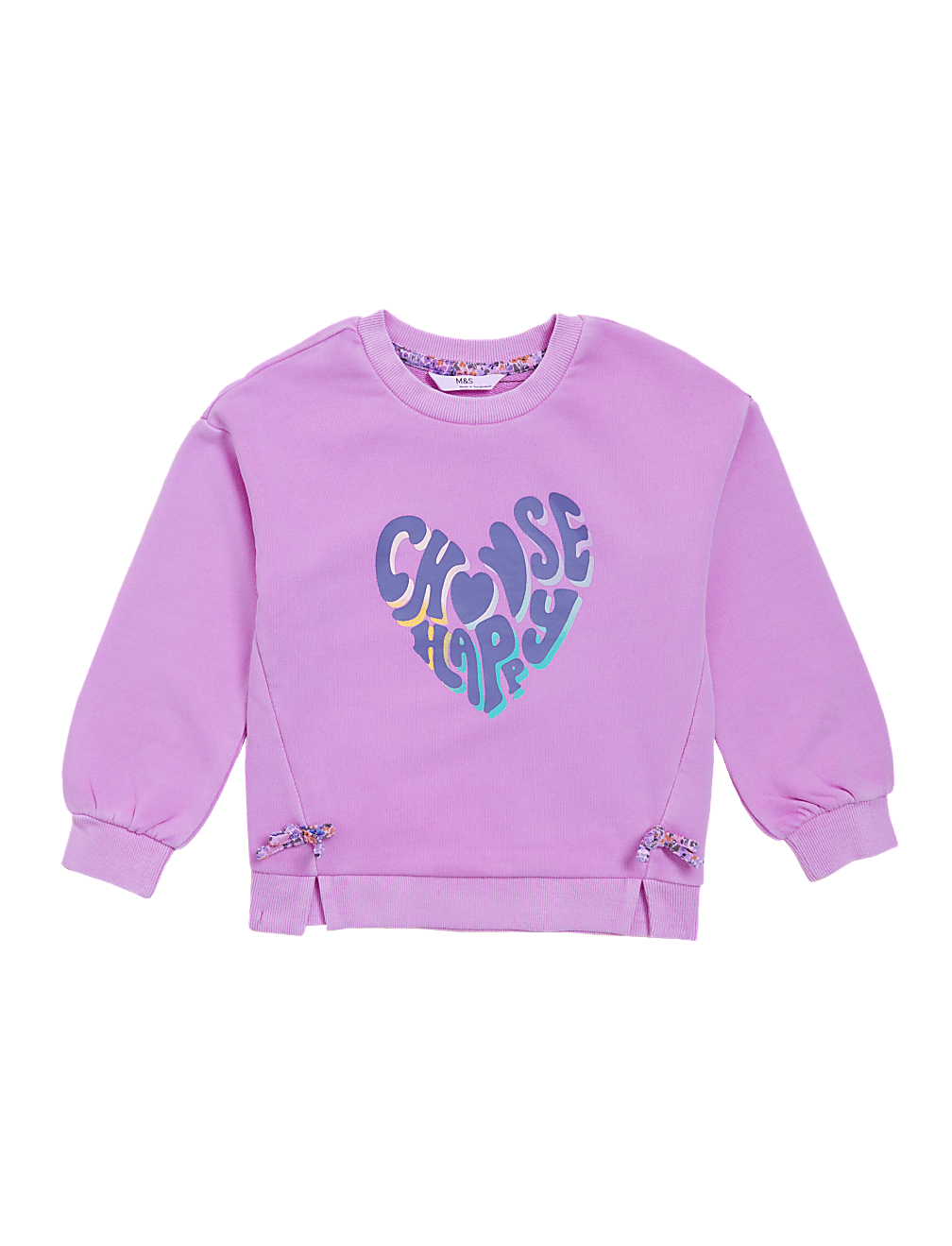 Cotton Rich Choose Happy Slogan Sweatshirt (2-7 Yrs)