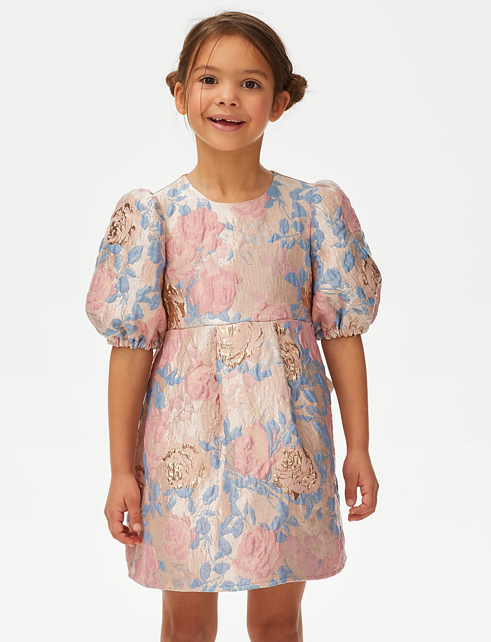 Floral Jacquard Dress (2-7 Yrs)