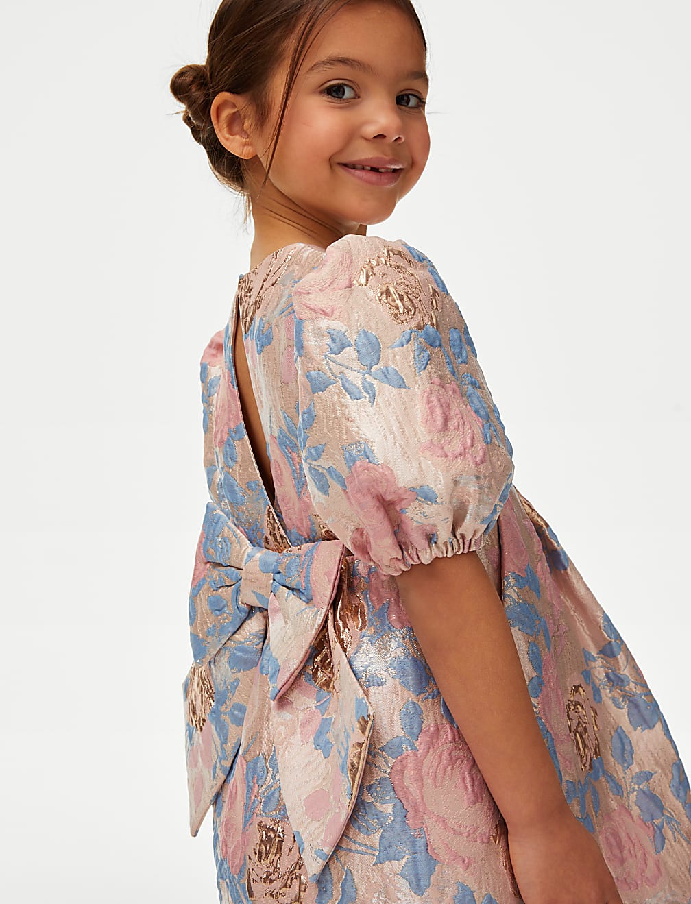 Floral Jacquard Dress (2-7 Yrs)