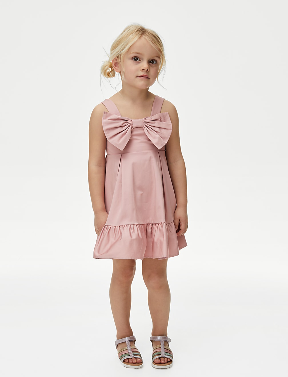 Cotton Rich Sateen Floral Dress (2-7 Yrs)
