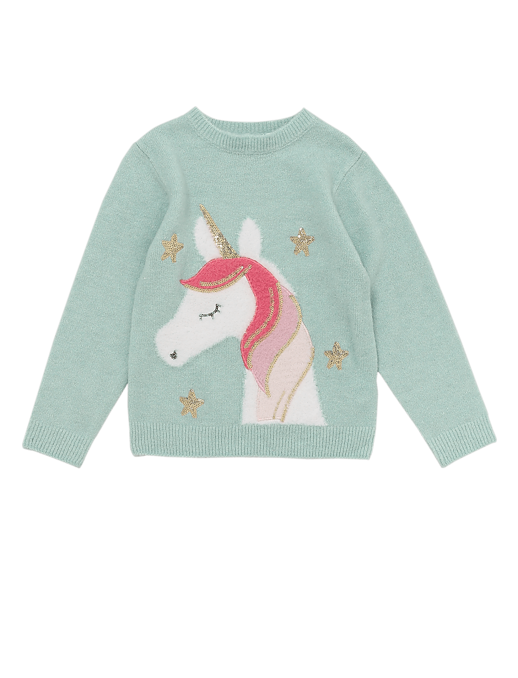 Knitted Unicorn Sequin Jumper (2-7 Yrs)