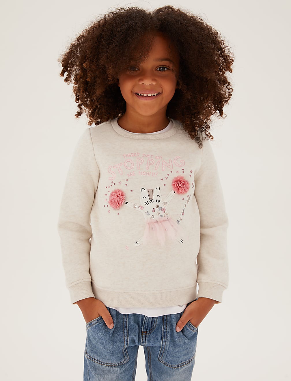 Cotton Rich Dancing Leopard Sweatshirt (2-7 Yrs)