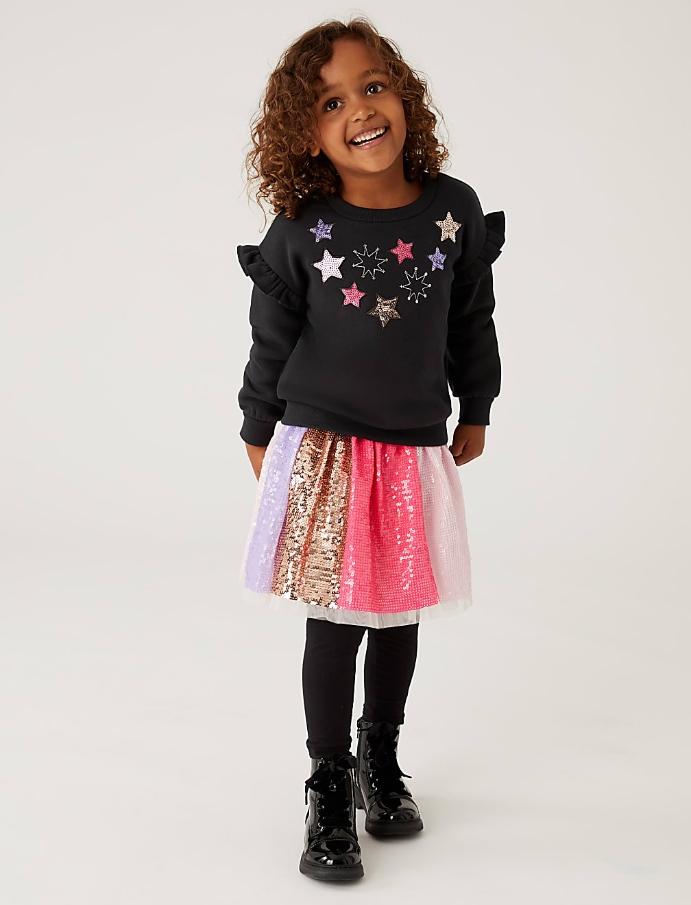 Cotton Rich Sequin Star Sweatshirt (2-7 Yrs)