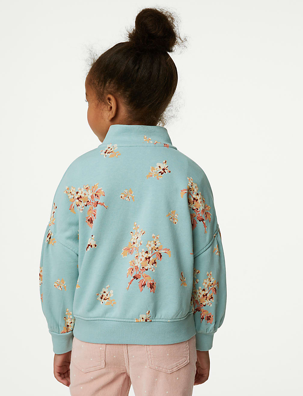 Cotton Rich Floral Zip Sweatshirt (2-8 Yrs)