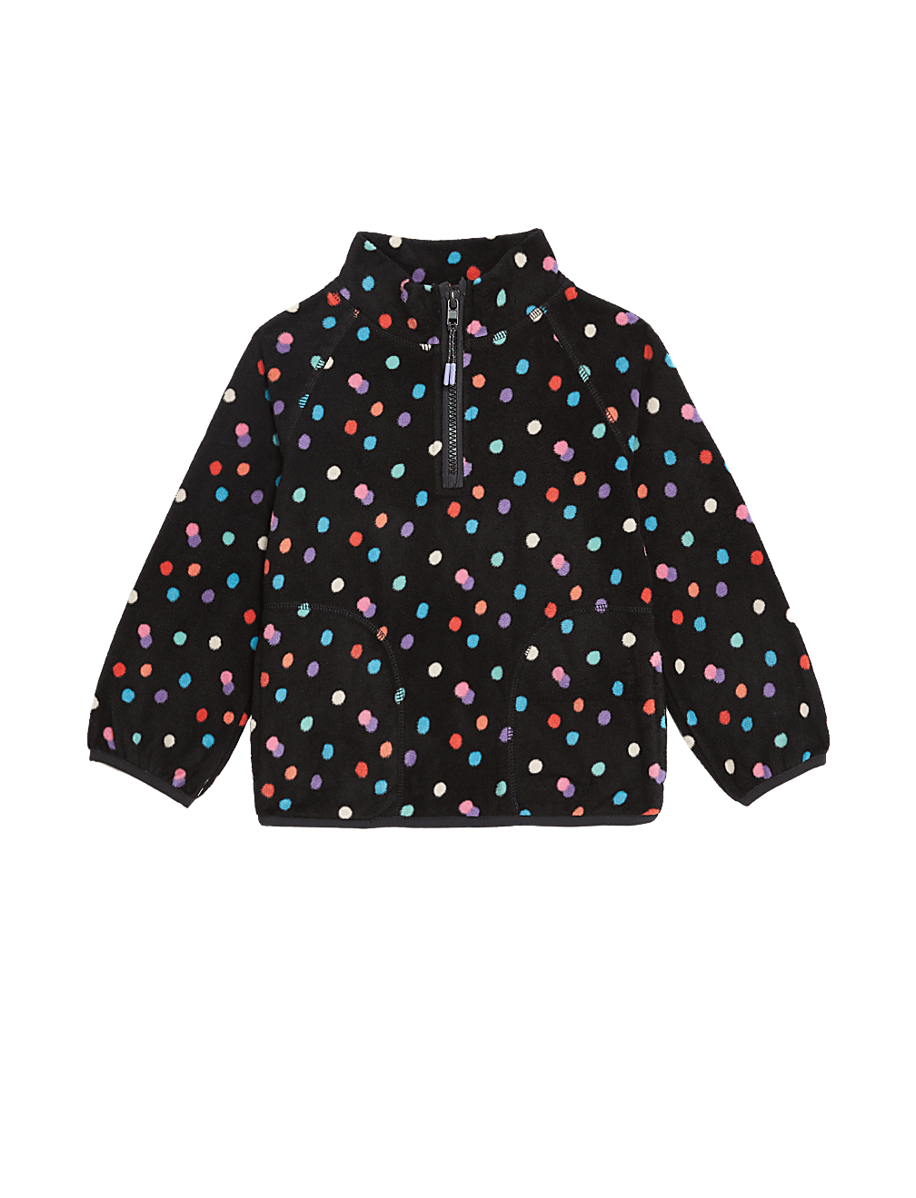 Spotted Zip Fleece Top (2-8 Yrs)