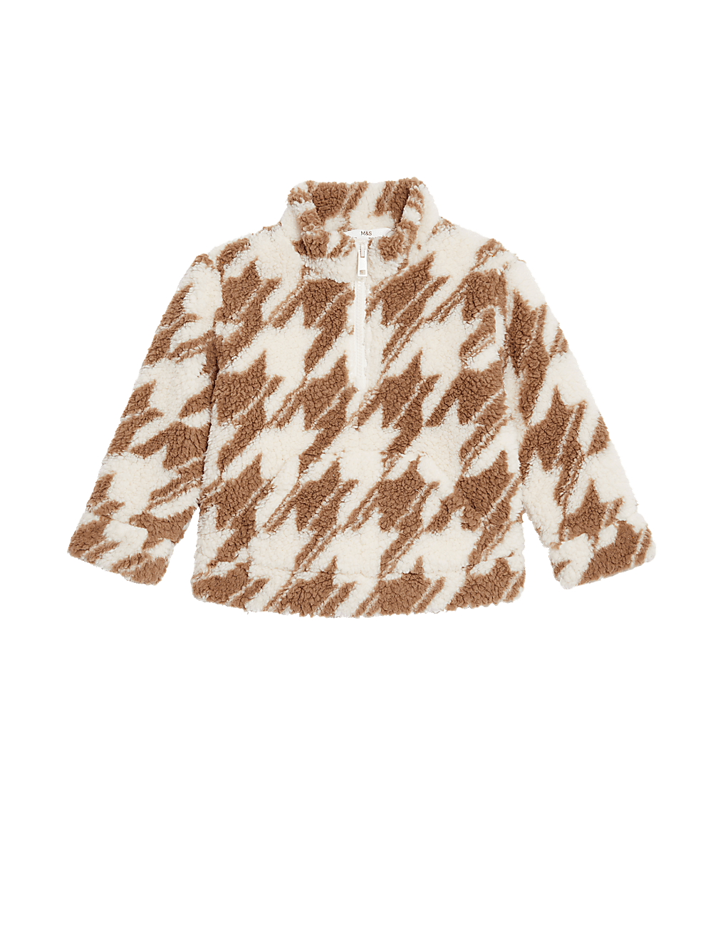 Printed Borg Fleece Half Zip Top (2-8 Yrs)