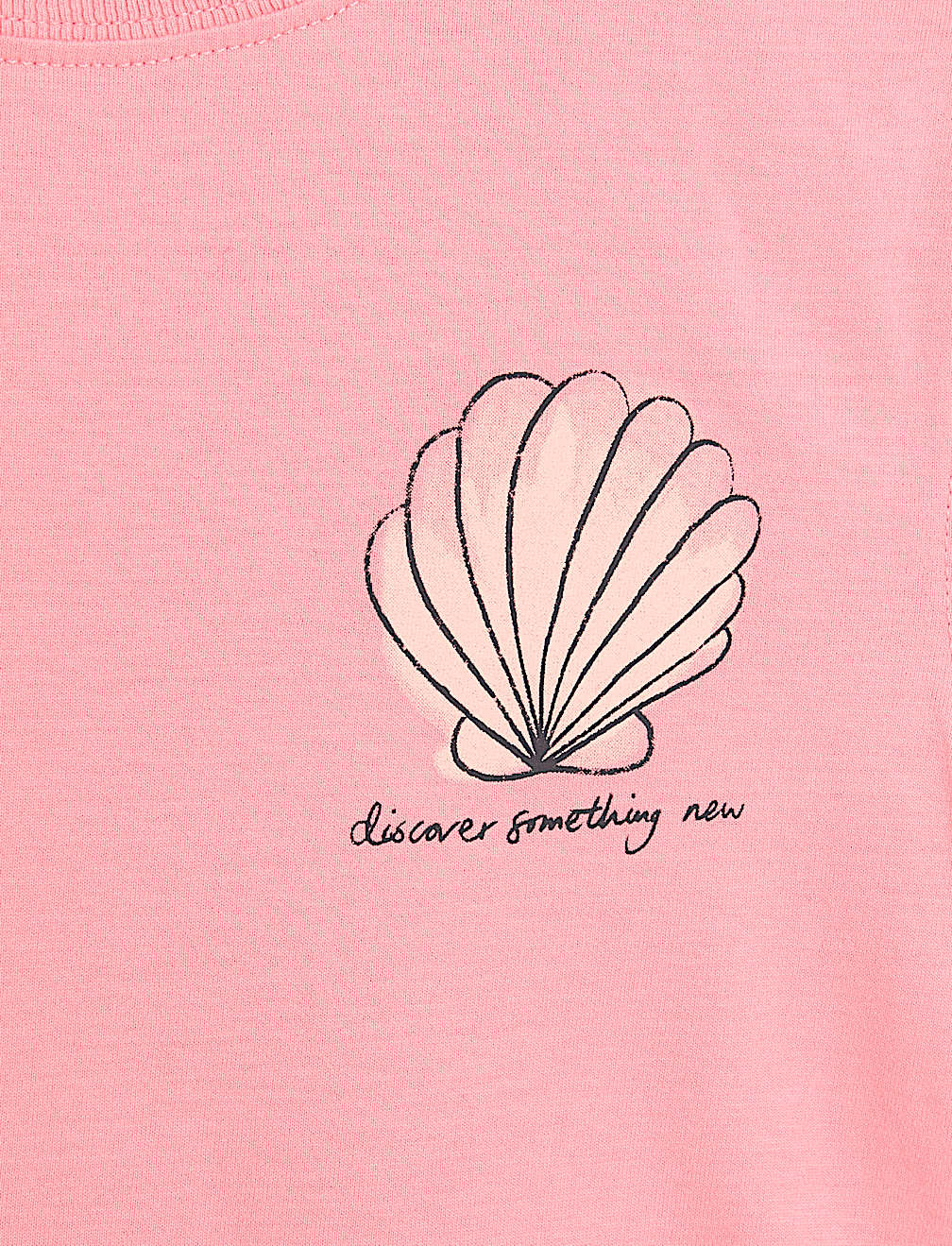 Pure Cotton Shell Slogan T-Shirt (2-8 Yrs)
