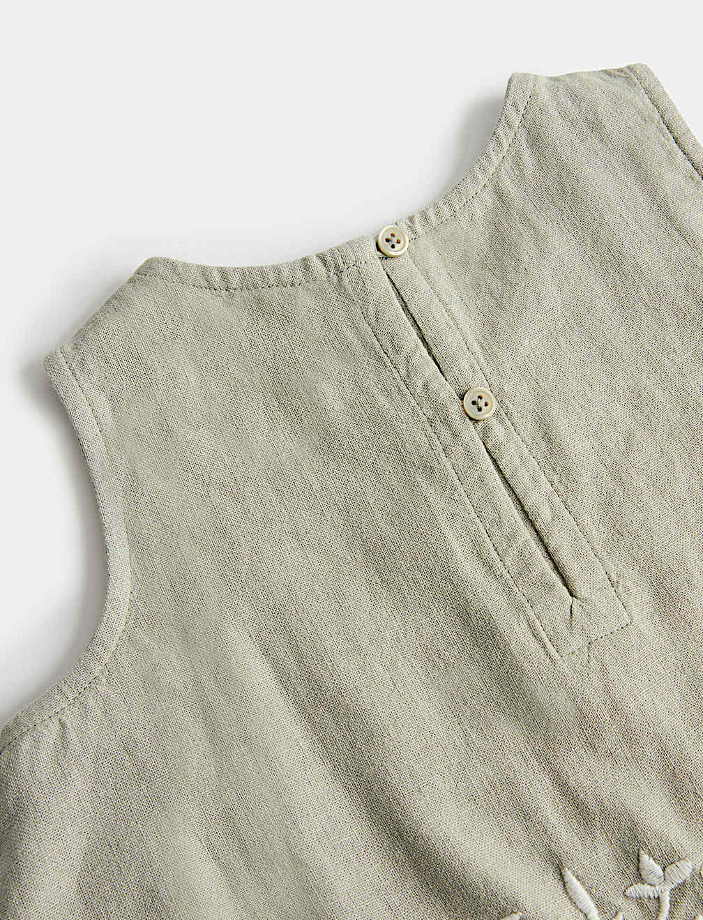 Linen Blend Embroidered Outfit (2-10 Yrs)