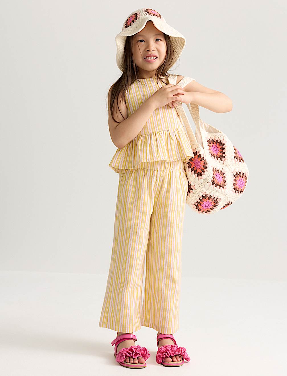 Cotton Rich Stripe Trouser Set (2-10 Yrs)