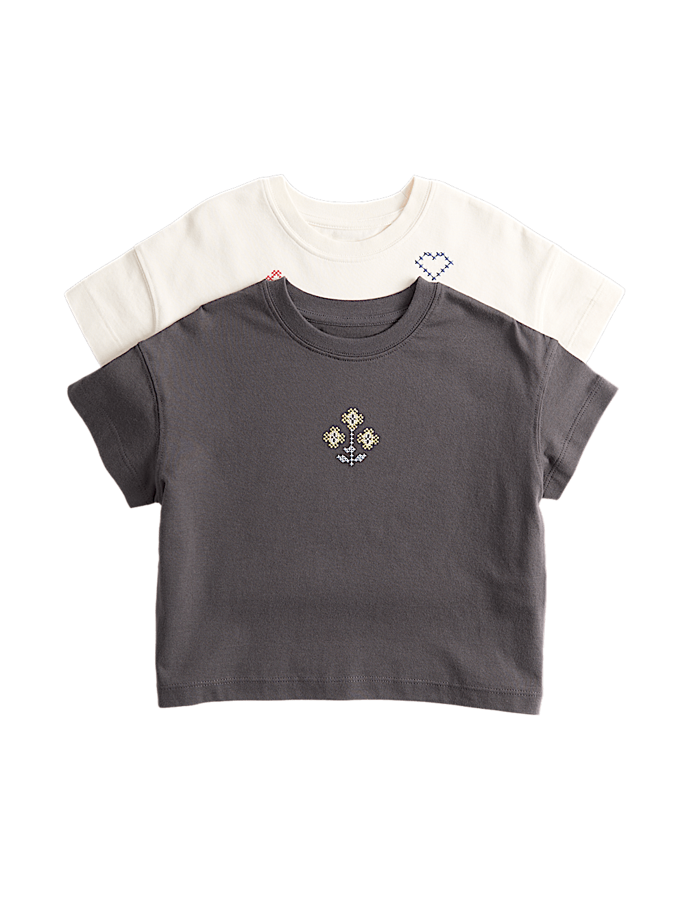 2 Pack Pure Cotton Cross Stitch T-Shirts (2-8 Yrs)