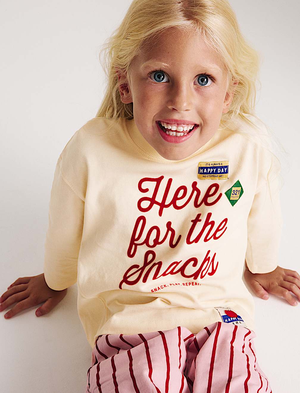 Pure Cotton Here For The Snacks Top (2-8 Yrs)