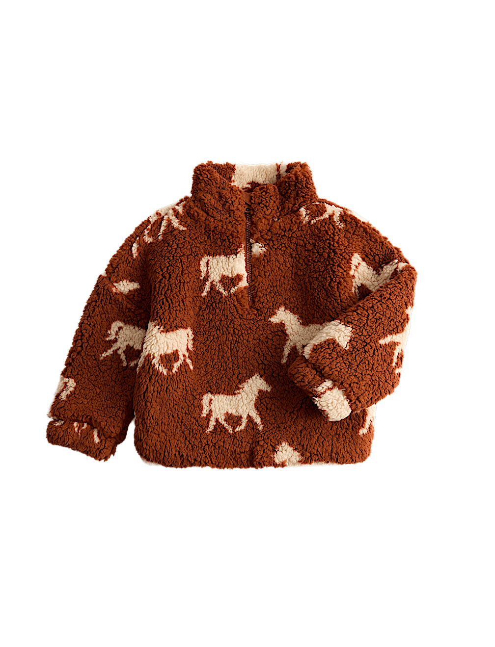 Horse Print Borg Jacket (2-10 Yrs)