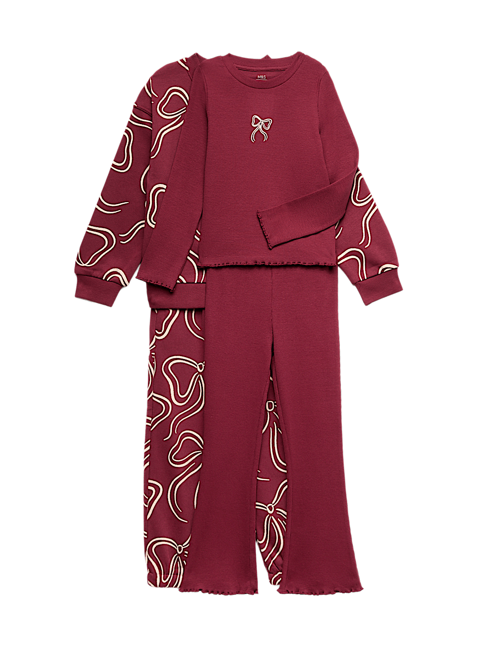 4 Pack Cotton Rich Bow Print Outfits (2-8 Yrs)