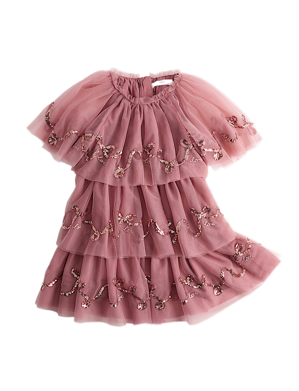 Bow Sequin Tiered Dress