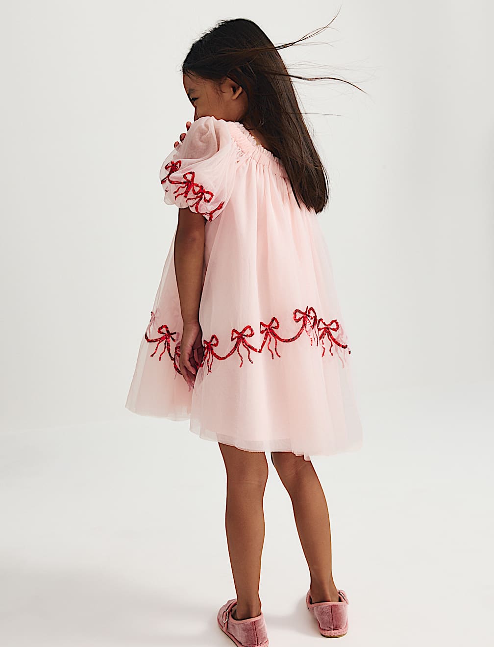 Bow Mesh Dress (2-10 Yrs)