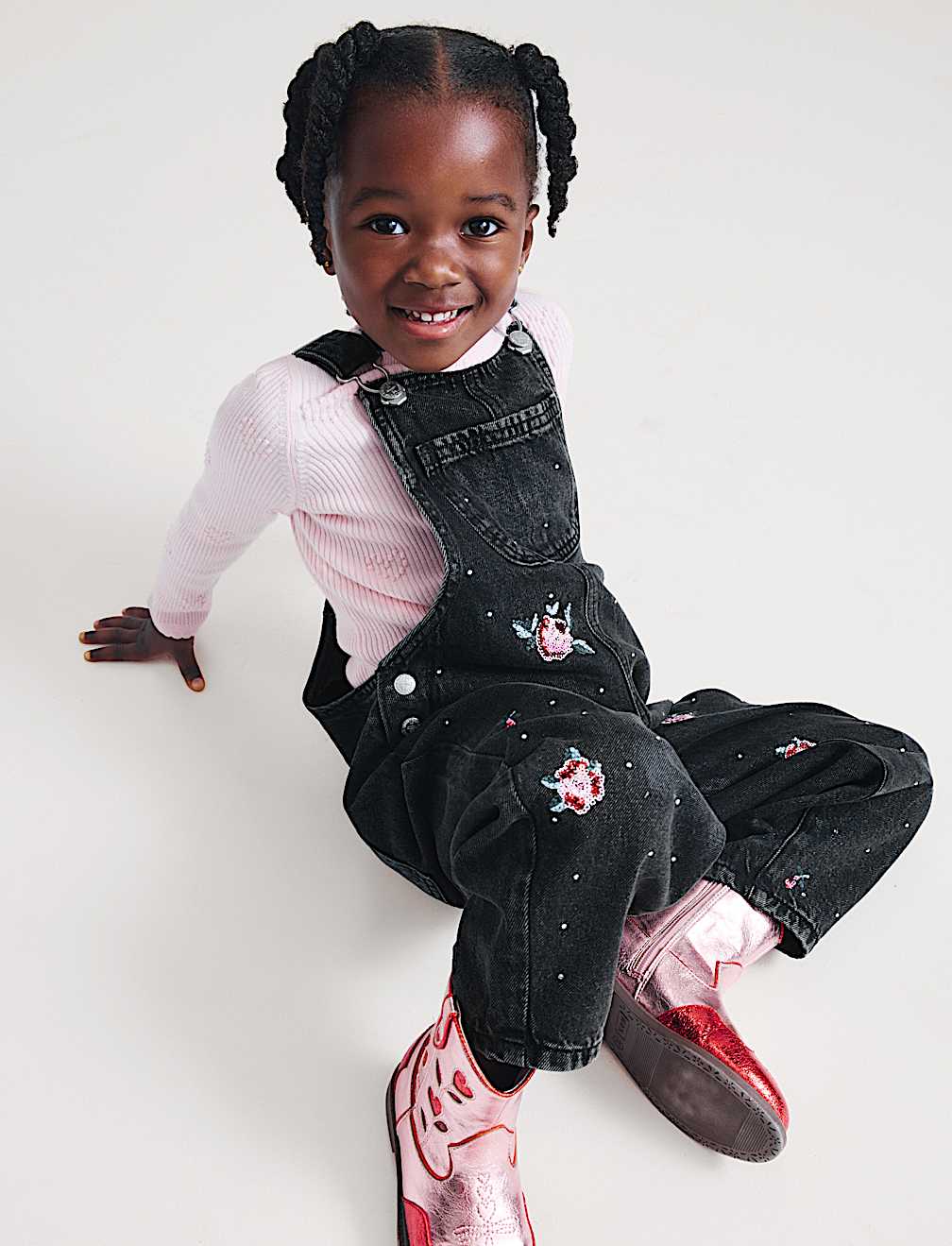 Denim Sequin Dungarees