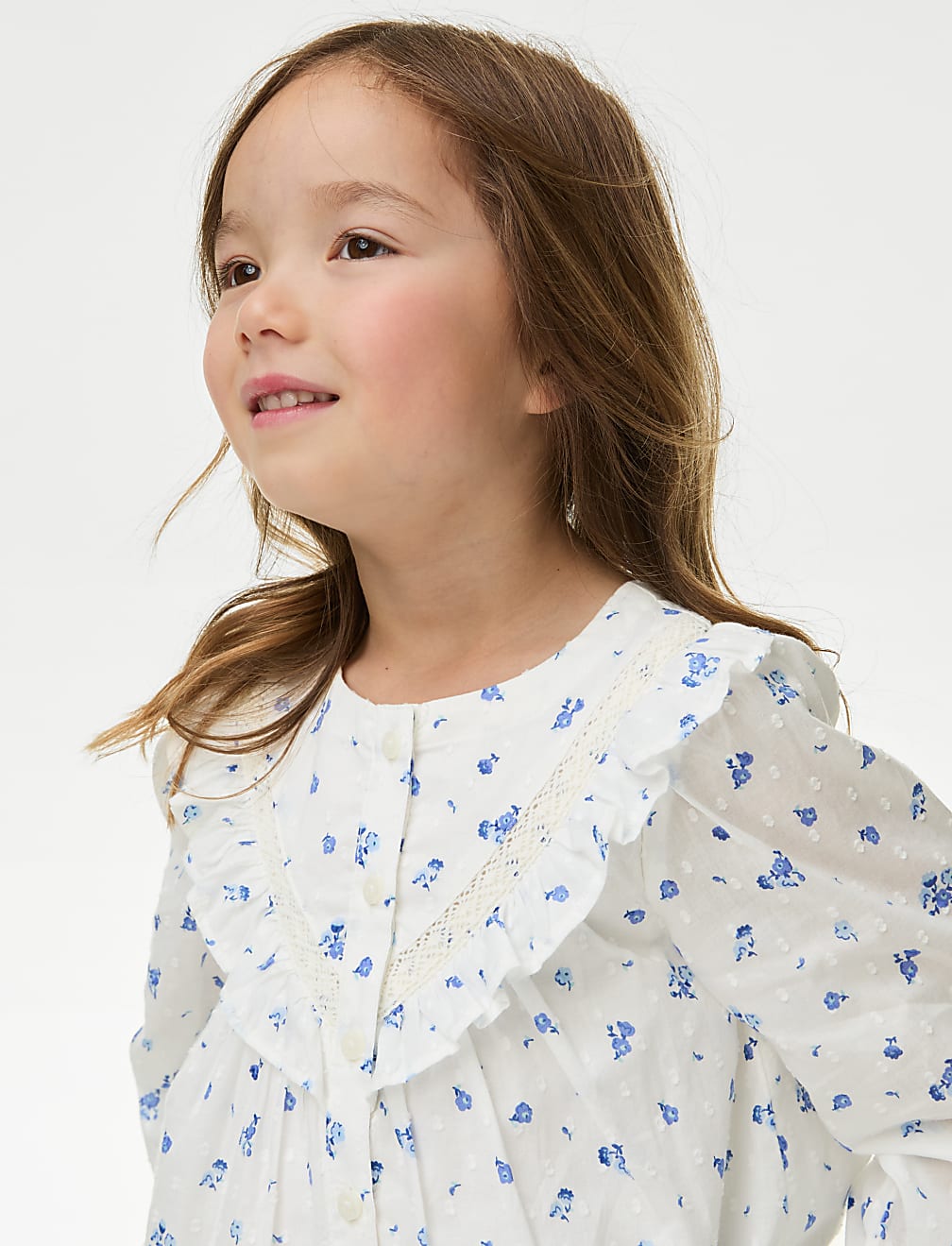 Buy Pure Cotton Ditsy Floral Top (2-8 Yrs) at Marks & Spencer