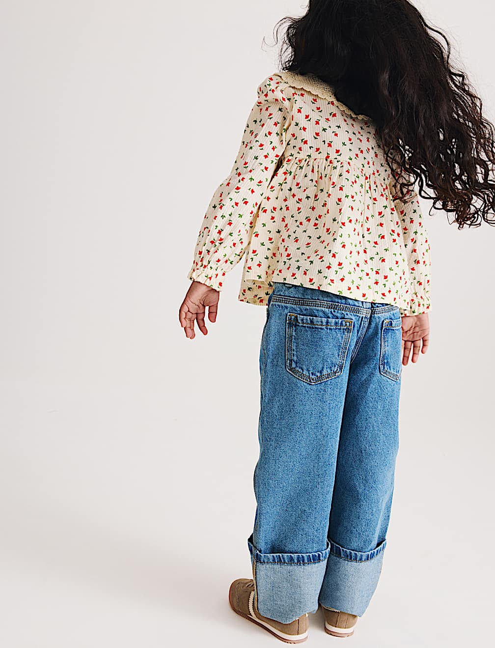 Pure Cotton Floral Embroidered Blouse (2-8 Yrs)
