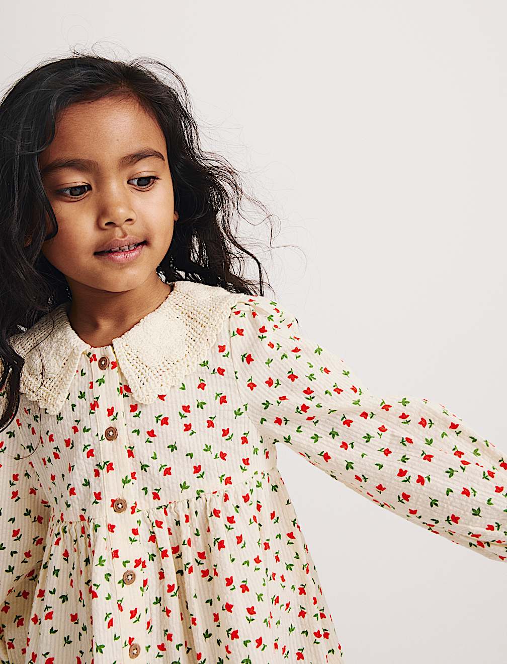 Pure Cotton Floral Embroidered Blouse (2-8 Yrs)