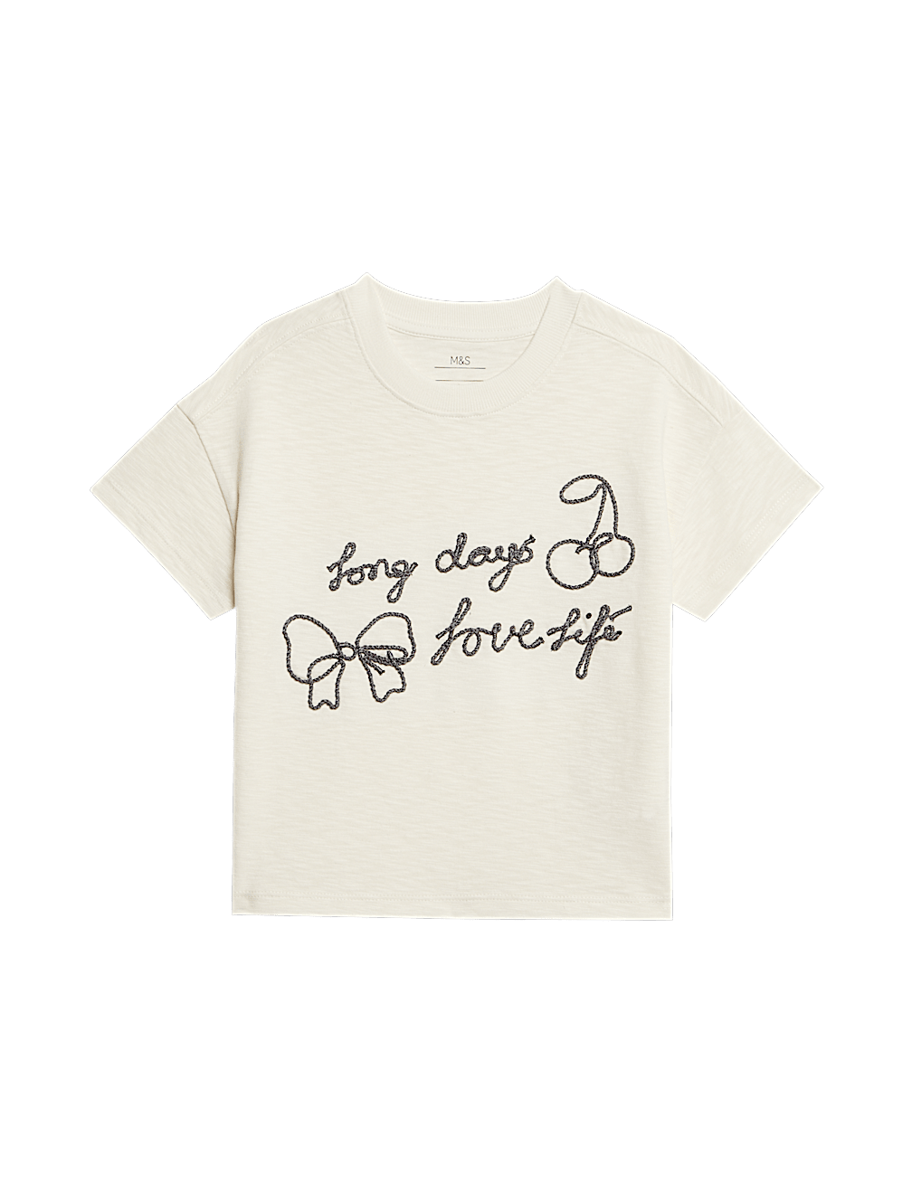 Pure Cotton Love Life Slogan T-Shirt (2-8 Yrs)