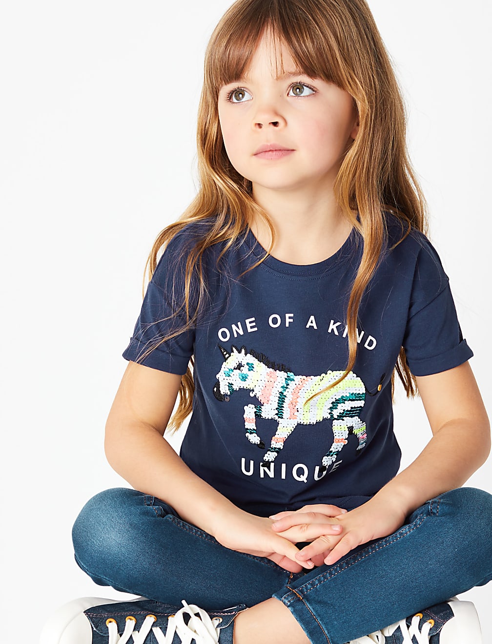 Reversible Sequin Zebra T-Shirt (2-7 Years)
