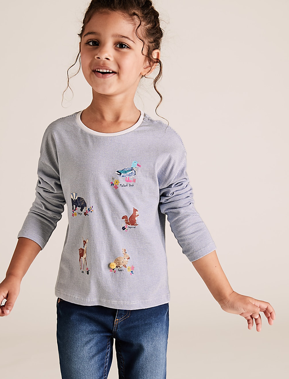 3 Pack Cotton Woodland Print Tops (2-7 Yrs)