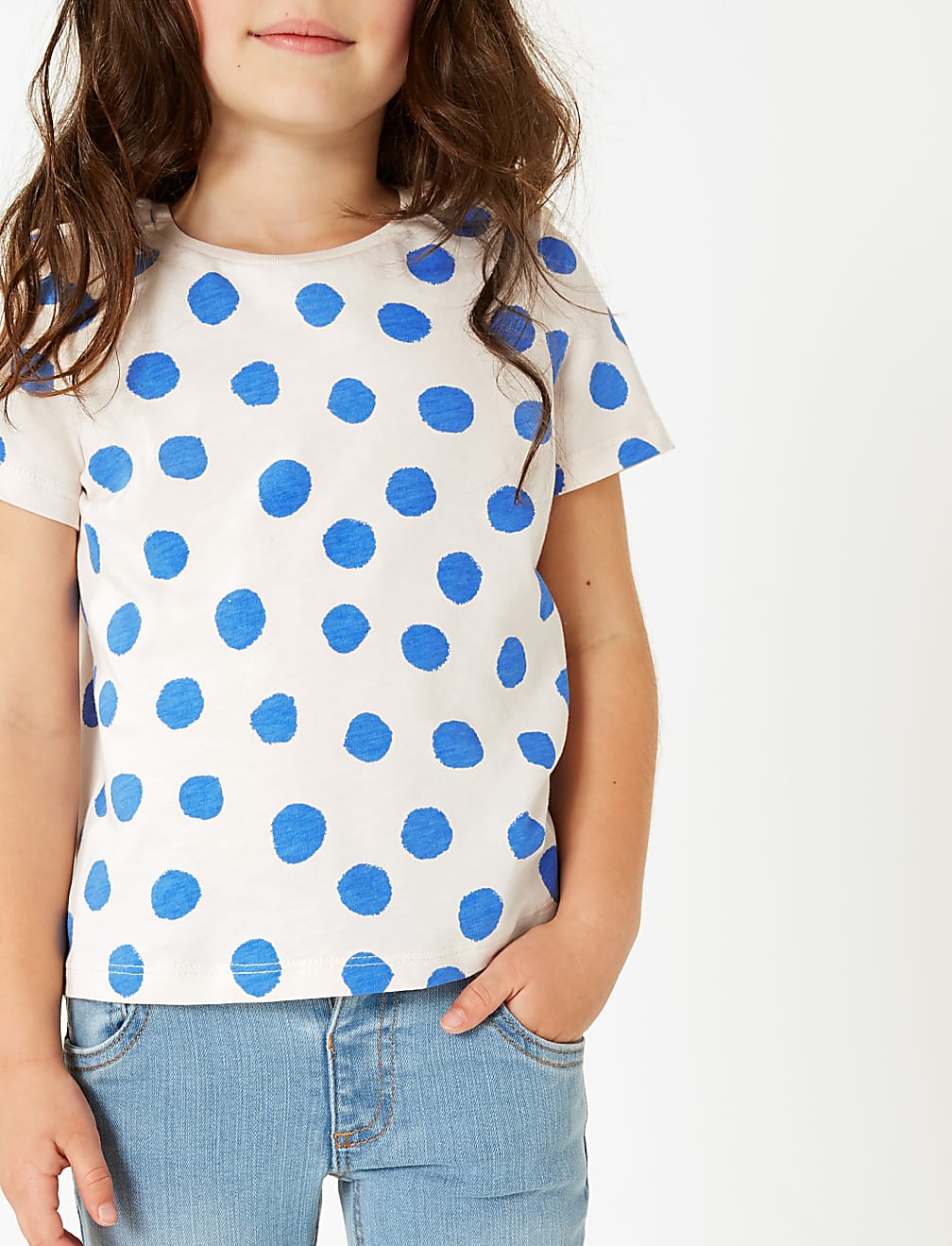 Pure Cotton Spot Print T-Shirt
