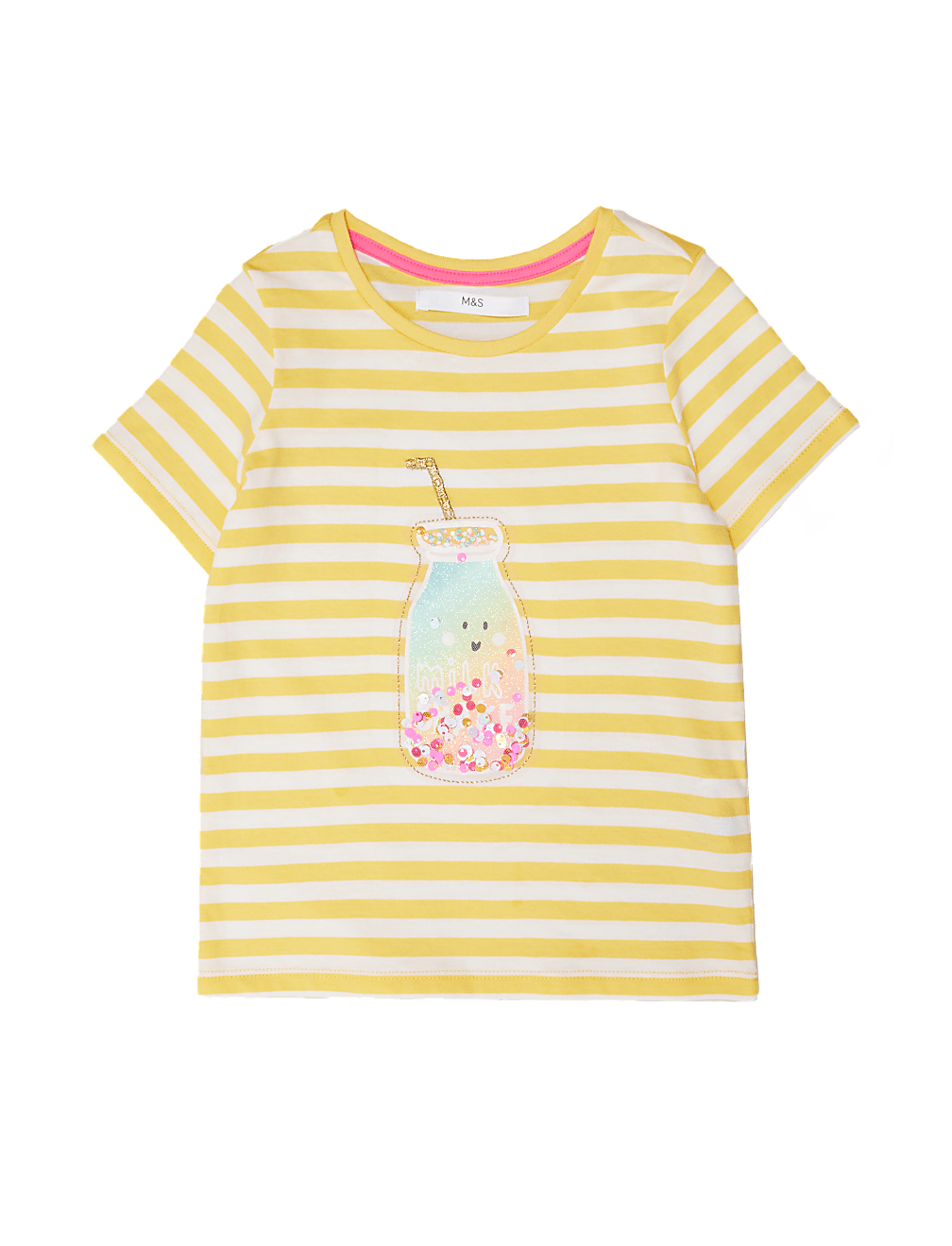 Pure Cotton Sequin Milkshake T-Shirt (2-7 Yrs)