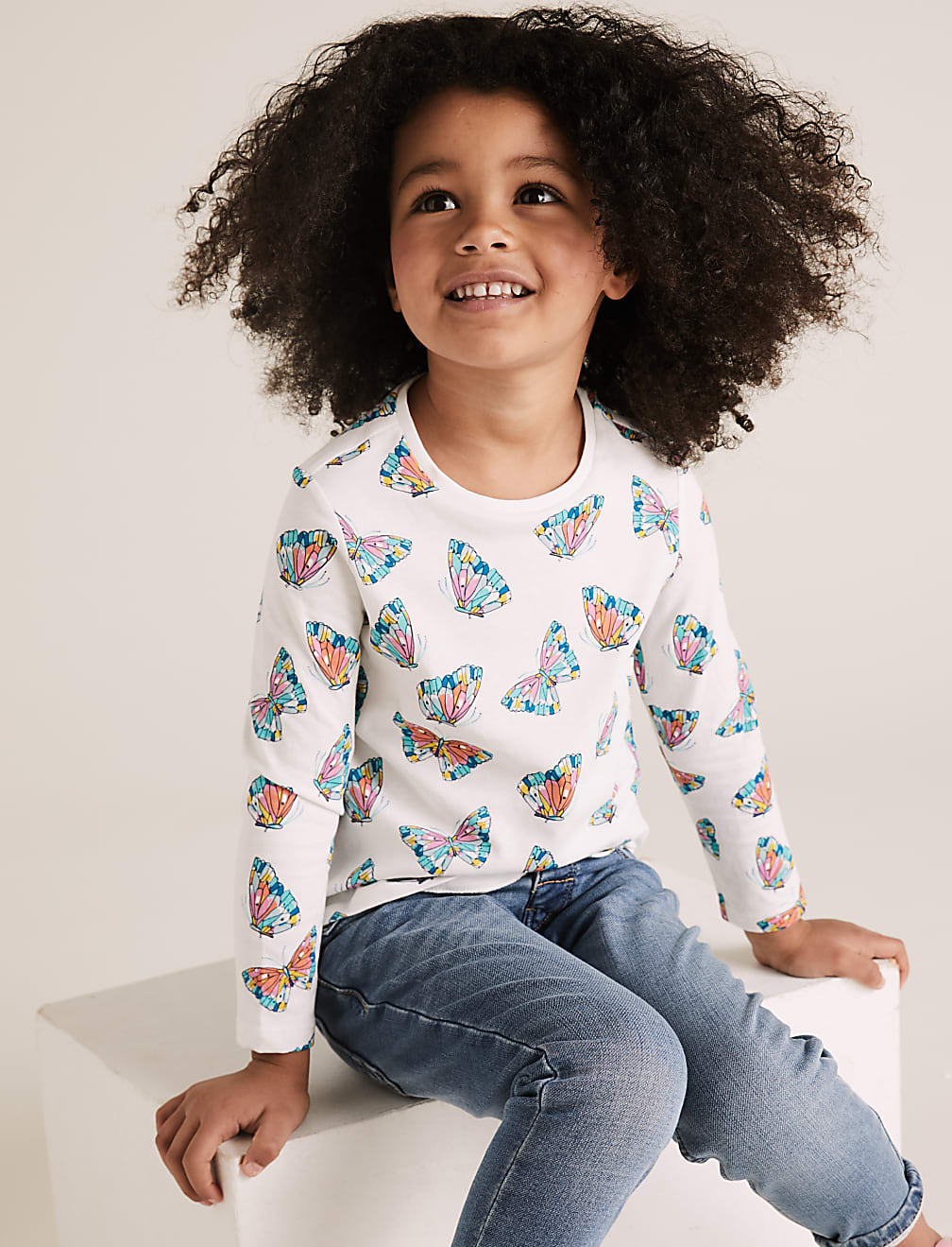 3pk Pure Cotton Butterfly Tops (2-7 Yrs)