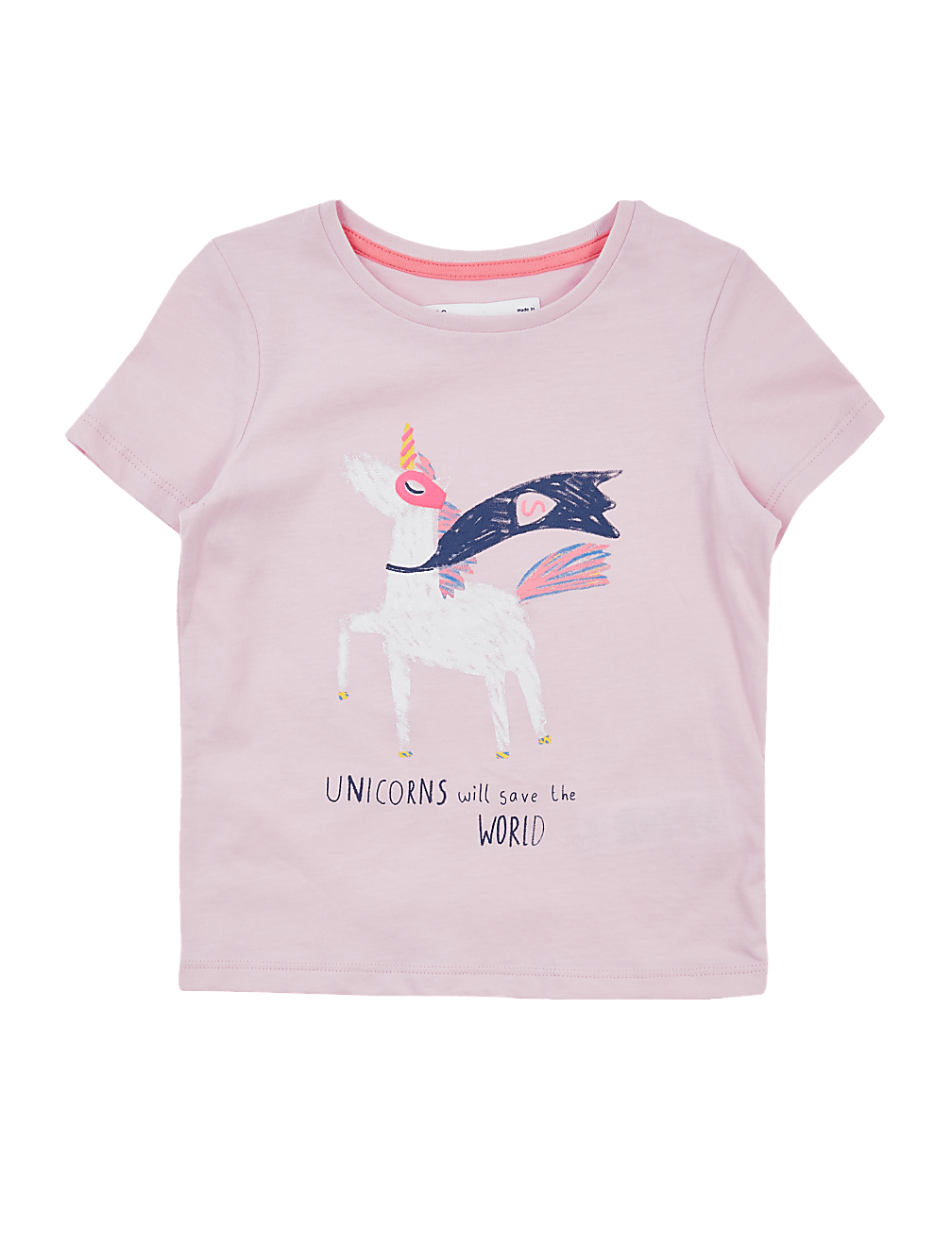 Cotton Unicorn Hero Print T-Shirt