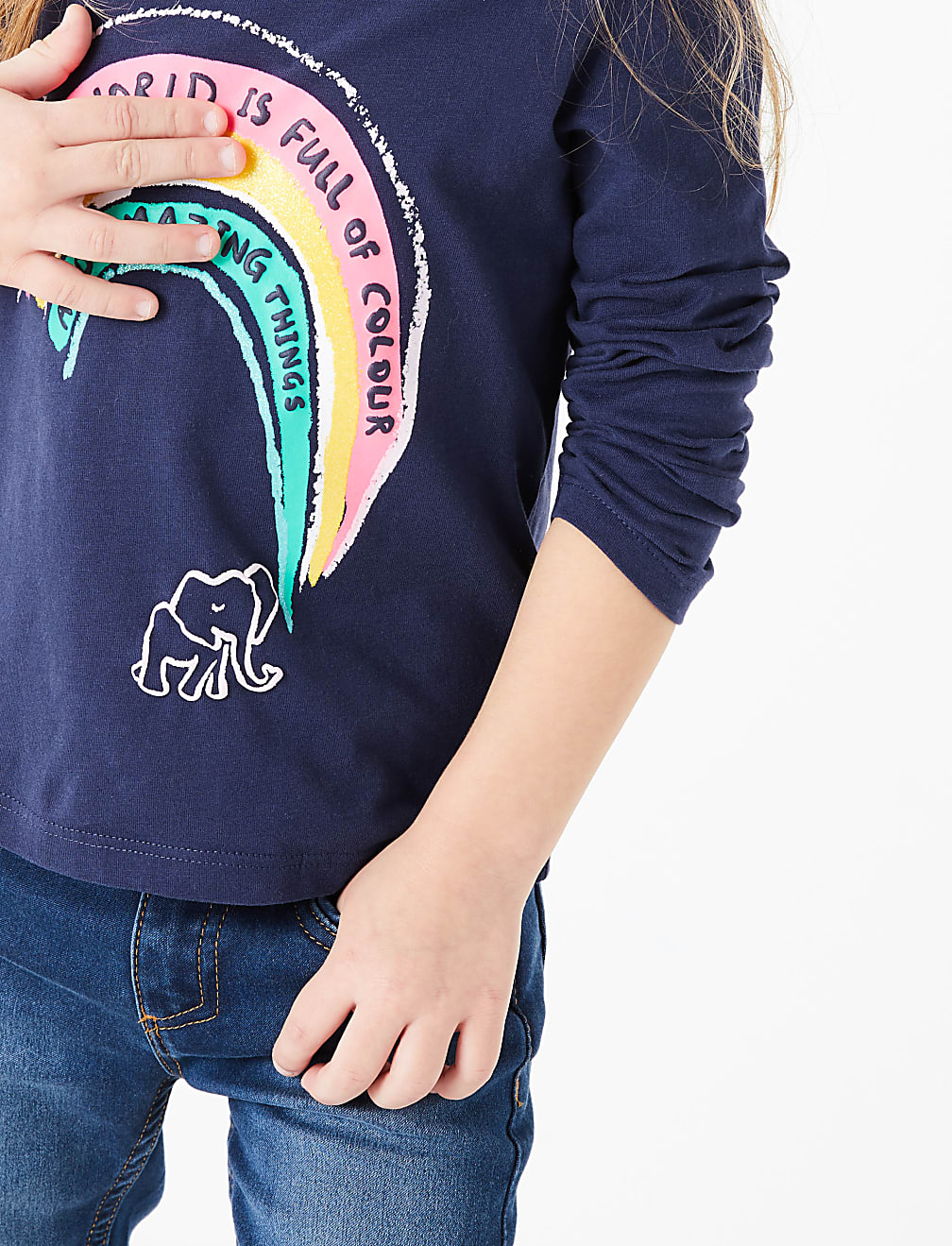 Cotton Rainbow Print Top